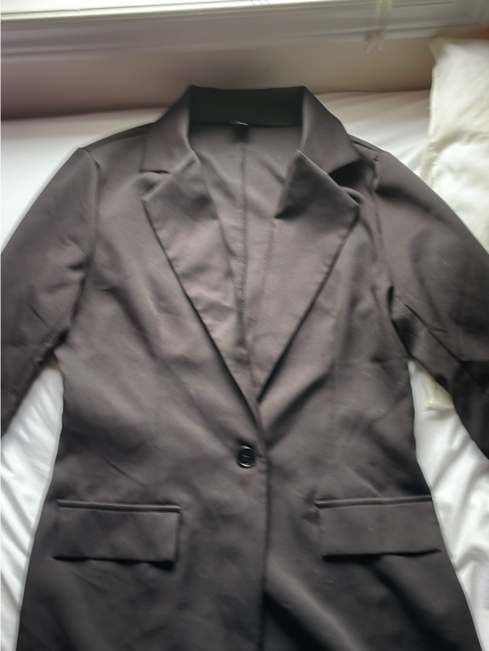 Women’s Single-Button Blazer Jacket - Black